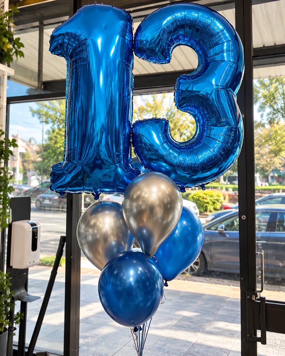 Metallic Blue 13th Milestone Balloons