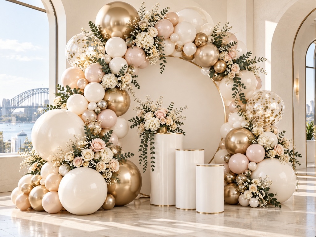 Luxury Sydney Harbour Balloon Arch & Event Styling
