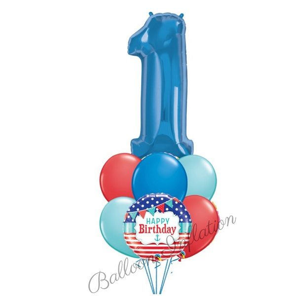 1st Birthday Boy Number 1 Balloon Bouquet